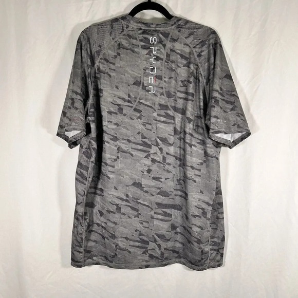 Spyder Swim Shirt Men's XL Grey Short Sleeve Crew Neck 30 SPF Rash Guard - Picture 8 of 11